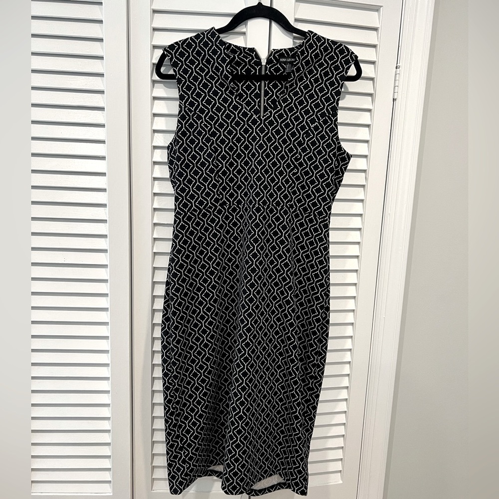 Nina Leonard Pencil Dress Womens Large Business Casual